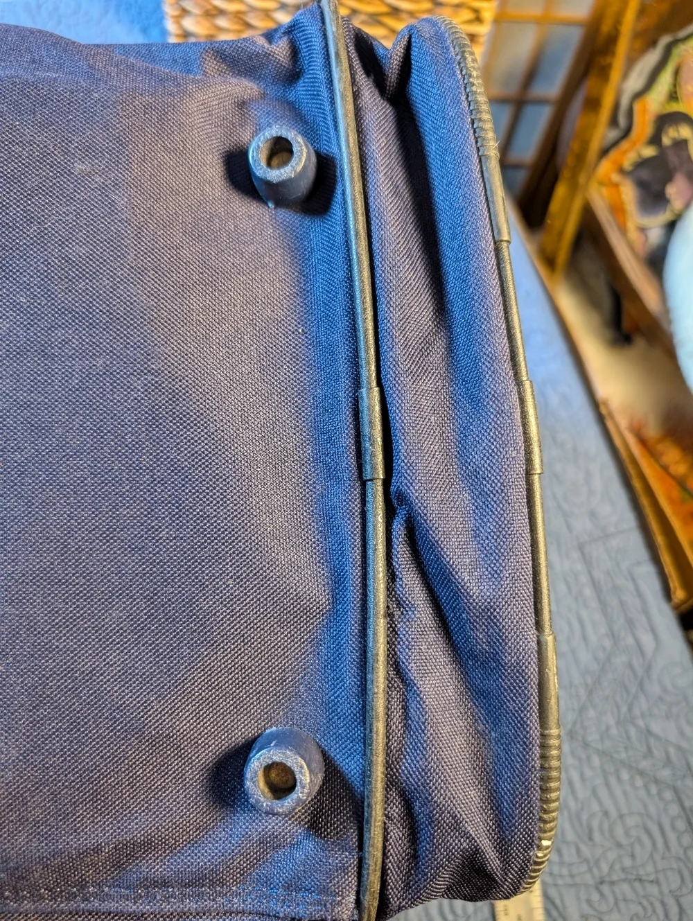 American Tourister Navy Blue Travel Duffle Bag Carry On Gym Weekender Pockets